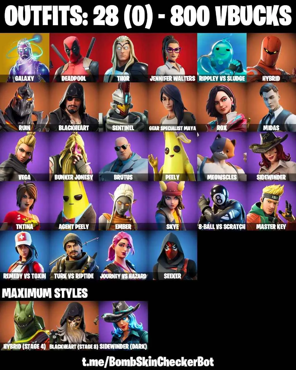 ❤️28 SKINS❤️GALAXY❤️MAYA❤️AGENT PEELY❤️SIDEWINDER(MAX)❤️HYBRID(STAGE 4)❤️BLACKHEART(STAGE 8)❤️MIDAS❤️SKYE❤️ASTROWORLD CYCLONE❤️CAN PLAY ON PSN❤️XBOX❤️PC❤️NINTENDO❤️MOBILE❤️800 VBUCKS❤️FULL EMAIL ACCESS❤️