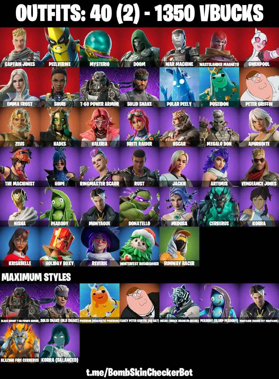❤️40 SKINS❤️GET GRIDDY❤️REVERIE❤️ARTEMIS❤️HOPE❤️MEDUSA❤️APHRODITE❤️ZEUS❤️HADES❤️NISHA❤️OSCAR(MAX)❤️RUNWAY RACER❤️CAN PLAY ON PSN❤️XBOX❤️PC❤️NINTENDO❤️MOBILE❤️1350 VBUCKS❤️FULL EMAIL ACCESS❤️