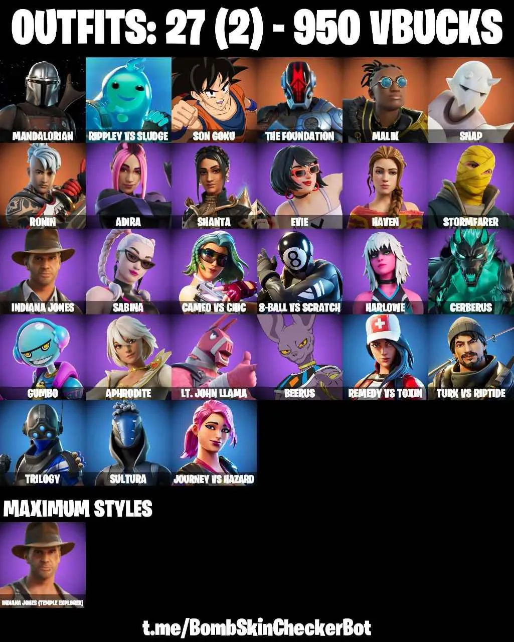 ❤️27 SKINS❤️MANDALORIAN❤️SON GOKU❤️BEERUS❤️EVIE❤️SNAP❤️MALIK❤️APHRODITE❤️THE FOUNDATION❤️HARLOWE❤️ASTROWORLD CYCLONE❤️PEELY WHIP❤️CAN PLAY ON PSN❤️XBOX❤️PC❤️NINTENDO❤️MOBILE❤️950 VBUCKS❤️FULL EMAIL ACCESS❤️