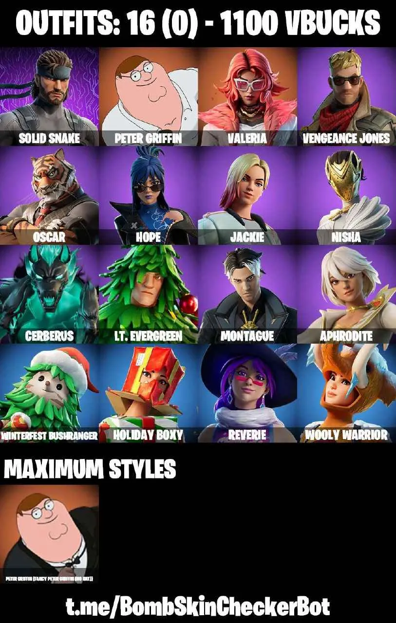 ❤️16 SKINS❤️REVERIE❤️HOPE❤️NISHA❤️APHRODITE❤️OSCAR❤️MONTAGUE❤️ASTROWORLD CYCLONE❤️PEPPERMINT PICK❤️CAN PLAY ON PSN❤️XBOX❤️PC❤️NINTENDO❤️MOBILE❤️1100 VBUCKS❤️FULL EMAIL ACCESS❤️