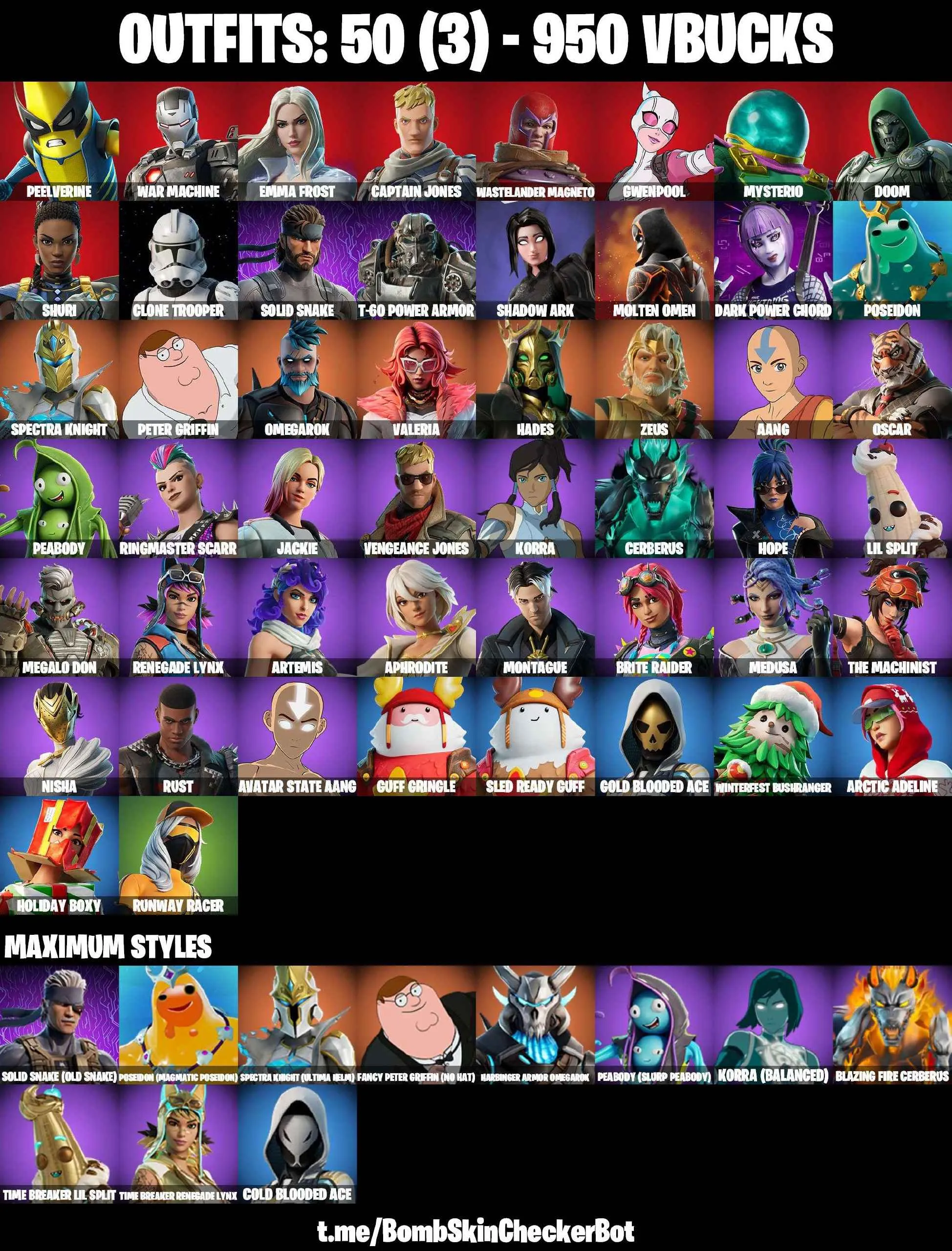 ❤️50 SKINS❤️CLONE TROOPER❤️ARTEMIS❤️HOPE❤️MEDUSA❤️APHRODITE❤️BRITE BOMBER❤️NISHA❤️OSCAR❤️ARCTIC ADELINE❤️RUNWAY RACER❤️NEEDLE DROPPER❤️CAN PLAY ON PSN❤️XBOX❤️PC❤️NINTENDO❤️MOBILE❤️950 VBUCKS❤️FULL EMAIL ACCESS❤️
