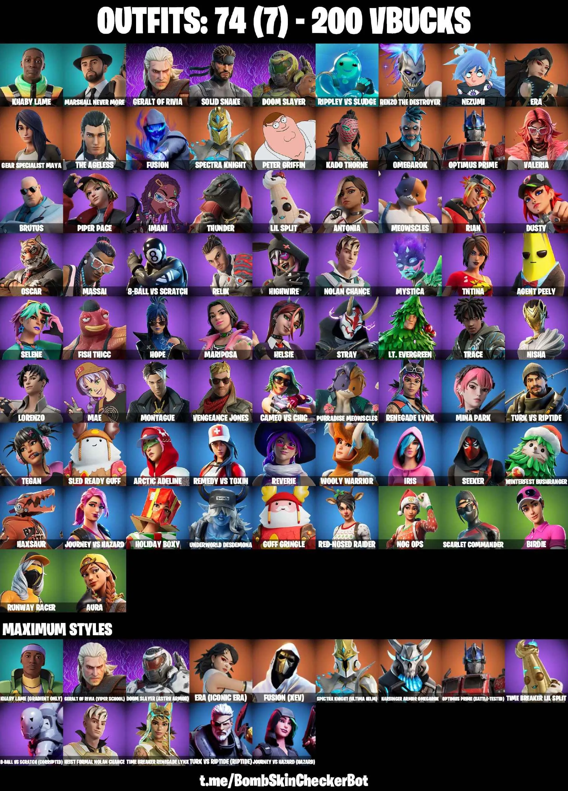 ❤️74 SKINS❤️GET GRIDDY❤️MINA PARK❤️ERA(MAX)❤️MAYA❤️HELSIE❤️MARIPOSA❤️REVERIE❤️AURA❤️HOPE❤️AGENT PEELY❤️NOG OPS❤️RED-NOSED RAIDER❤️ICE BREAKER❤️PEPPERMINT PICK❤️FISHSTICK JANKY❤️CAN PLAY ON PSN❤️XBOX❤️PC❤️NINTENDO❤️MOBILE❤️200 VBUCKS❤️FULL EMAIL ACCESS❤️
