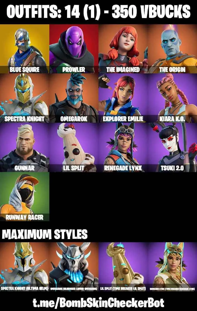 ❤️14 SKINS❤️MAKO❤️BLUE SQUIRE❤️GET GRIDDY❤️TSUKI 2.0❤️EXPLORER EMILIE❤️SPECTRA KNIGHT(MAX)❤️RUNWAY RACER❤️SNOWFLAKE❤️PEELY WHIP❤️CAN PLAY ON PSN❤️XBOX❤️PC❤️NINTENDO❤️MOBILE❤️350 VBUCKS❤️FULL EMAIL ACCESS❤️