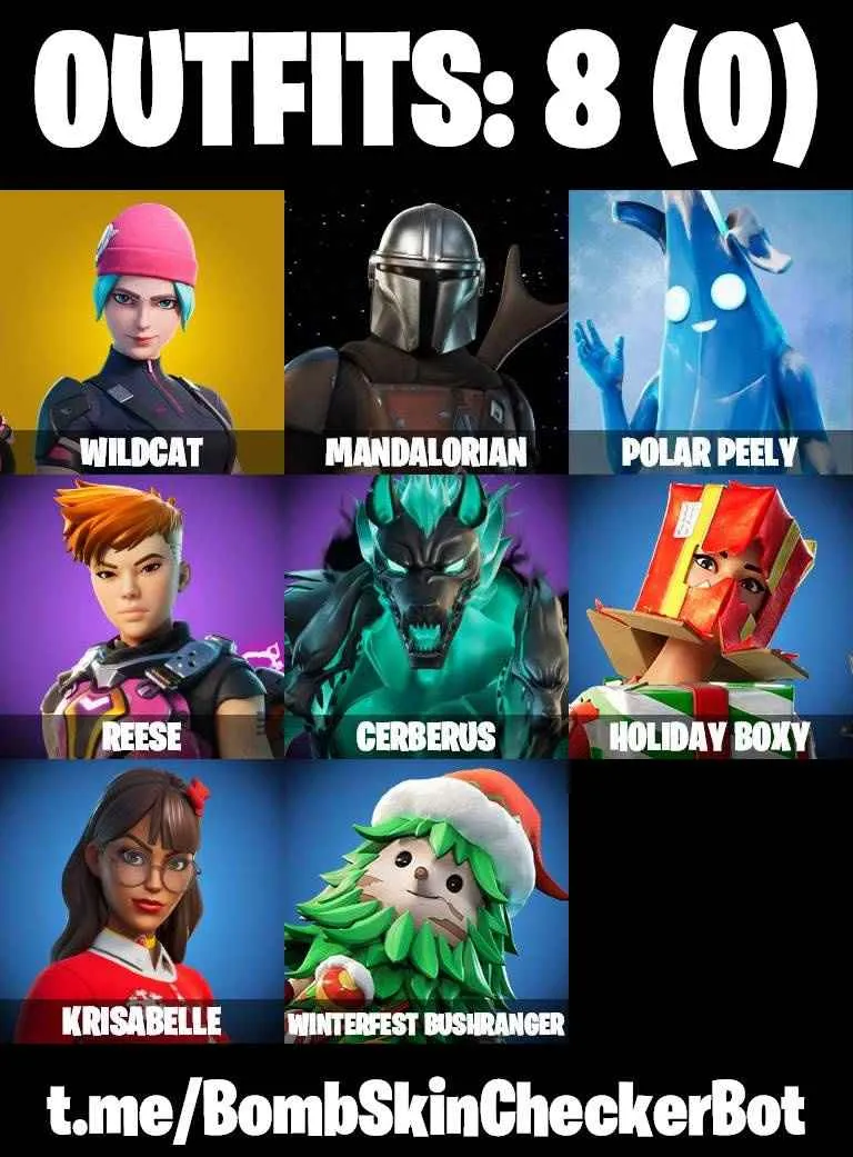 ❤️8 SKINS❤️97 COSMETICS❤️WILDCAT❤️MANDALORIAN❤️POLAR PEELY❤️FISHSTICK JANKY❤️CAN PLAY ON PSN❤️XBOX❤️PC❤️NINTENDO❤️MOBILE❤️300 VBUCKS❤️FULL EMAIL ACCESS❤️