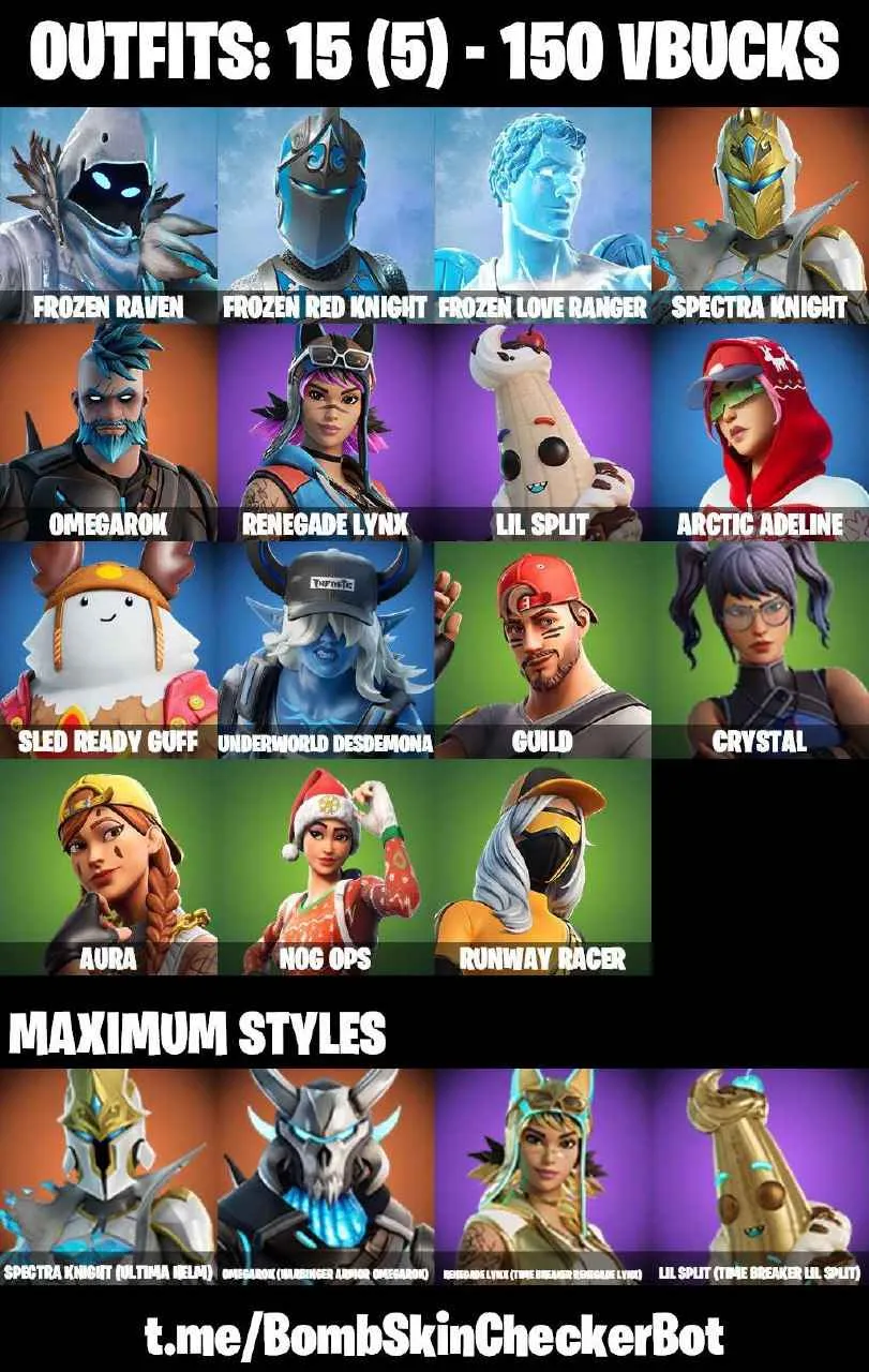 ❤️15 SKINS❤️GET GRIDDY❤️AURA❤️SPECTRA KNIGHT(MAX)❤️OMEGAROK(MAX)❤️NOG OPS❤️GUILD❤️CRYSTAL❤️PEELY WHIP❤️CAN PLAY ON PSN❤️XBOX❤️PC❤️NINTENDO❤️MOBILE❤️150 VBUCKS❤️FULL EMAIL ACCESS❤️