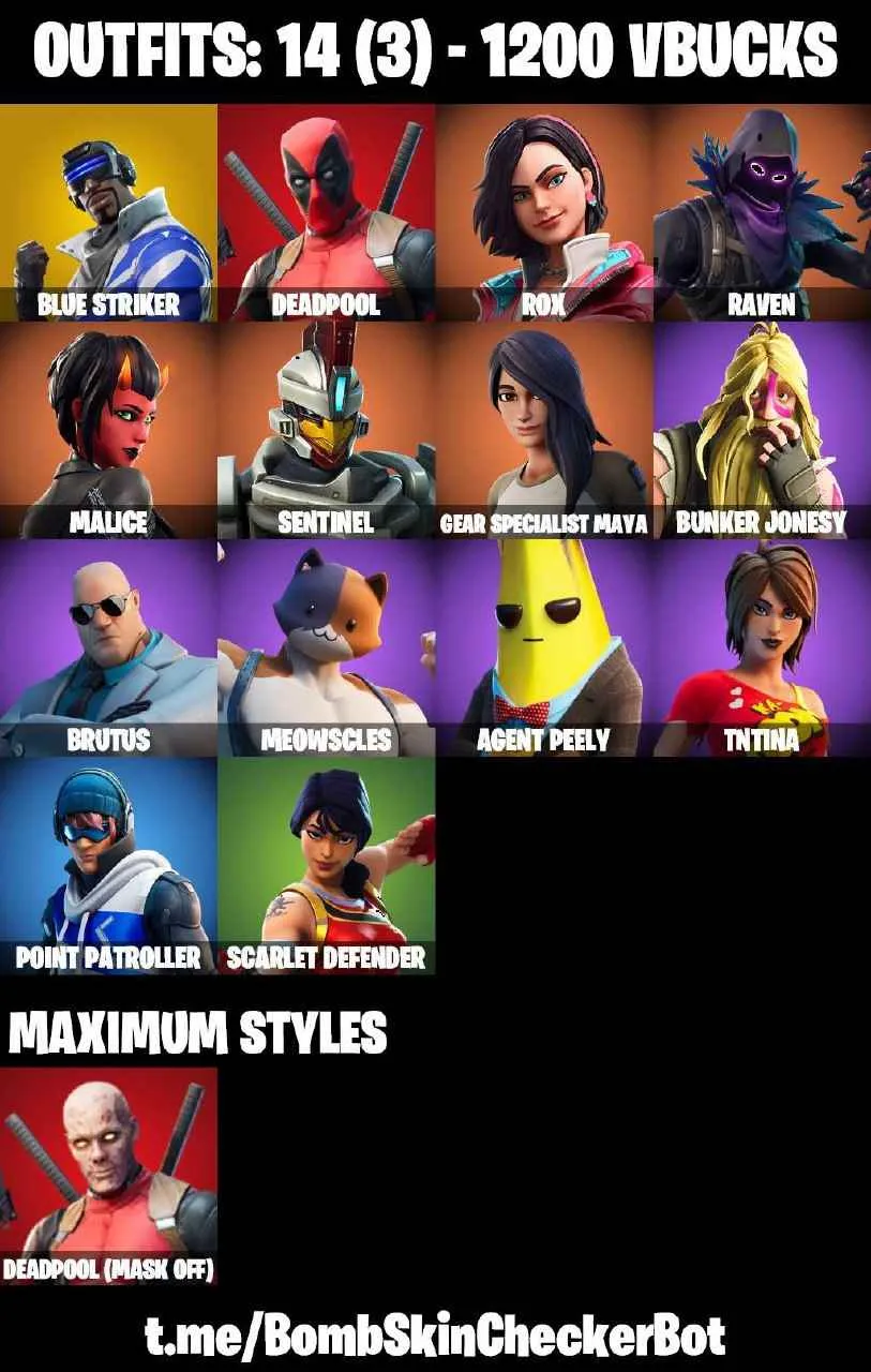 ❤️14 SKINS❤️MAYA❤️AGENT PEELY❤️MALICE❤️TNTINA❤️ROX❤️RAVEN❤️BLUE STRIKER❤️SCARLET DEFENDER❤️CAN PLAY ON PSN❤️XBOX❤️PC❤️NINTENDO❤️MOBILE❤️1200 VBUCKS❤️FULL EMAIL ACCESS❤️
