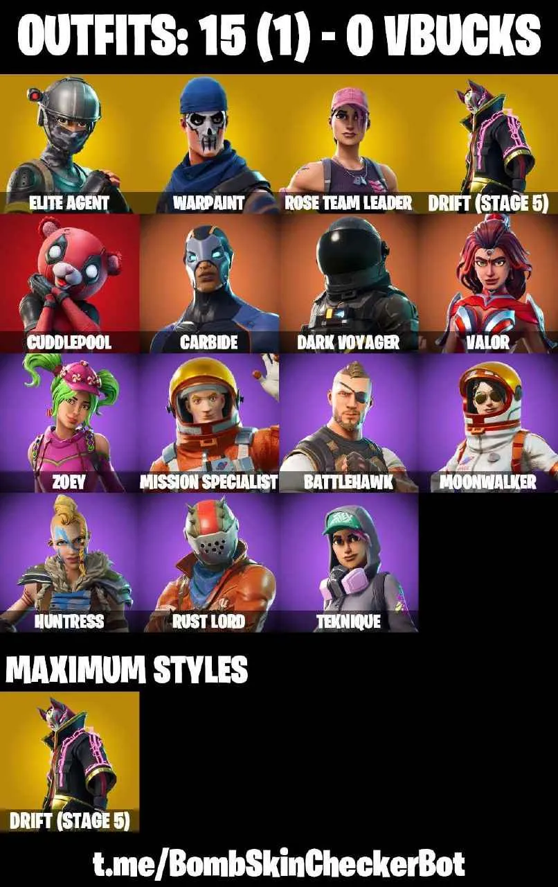 ❤️15 SKINS❤️TAKE THE L❤️ELITE AGENT❤️OG STW❤️CUDDLEPOOL❤️ORANGE JUSTICE❤️ZOEY❤️DRIFT(STAGE 5)❤️DARK VOYAGER❤️TEKNIQUE❤️MISSION SPECIALIST❤️MOONWALKER❤️CAN PLAY ON PSN❤️XBOX❤️PC❤️NINTENDO❤️MOBILE❤️0 VBUCKS❤️FULL EMAIL ACCESS❤️