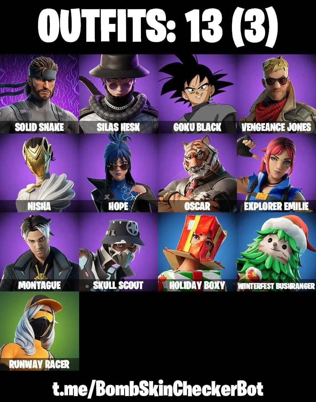 ❤️13 SKINS❤️GOKU BLACK❤️NISHA❤️HOPE❤️SKULL SCOUT❤️EXPLORER EMILIE❤️RUNWAY RACER❤️PEELY WHIP❤️CAN PLAY ON PSN❤️XBOX❤️PC❤️NINTENDO❤️MOBILE❤️200 VBUCKS❤️FULL EMAIL ACCESS❤️