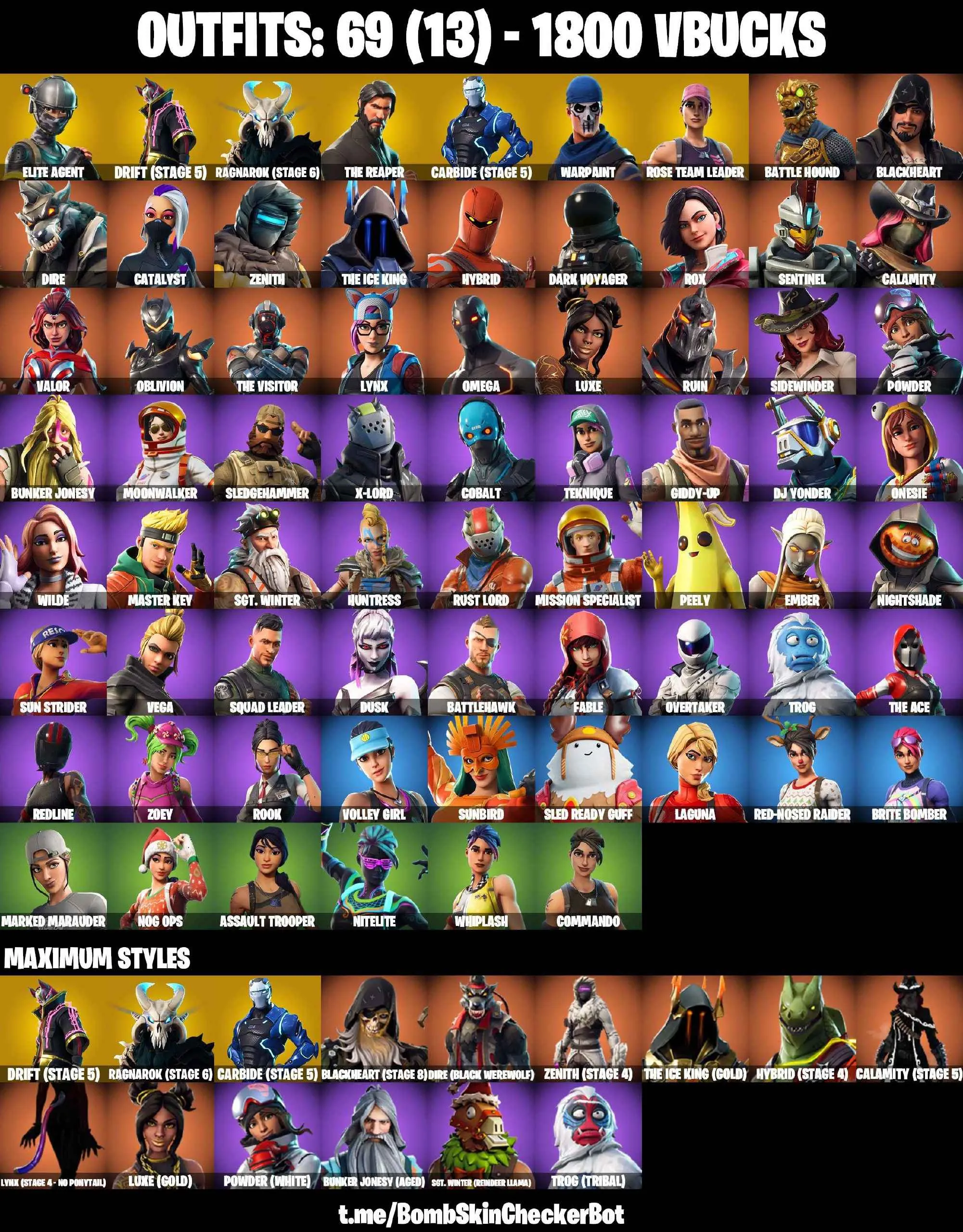 ❤️69 SKINS❤️TAKE THE L❤️MAKO❤️THE REAPER❤️ELITE AGENT❤️OG STW❤️OMEGA❤️WHIPLASH❤️ORANGE JUSTICE❤️ZOEY❤️ROOK❤️DRIFT(STAGE 5)❤️RAGNAROK(STAGE 6)❤️CARBIDE(STAGE 5)❤️NOG OPS❤️RED-NOSED RAIDER❤️SNOWFLAKE❤️RUST BUCEKT❤️CAN PLAY ON PSN❤️XBOX❤️PC❤️NINTENDO❤️MOBILE❤️