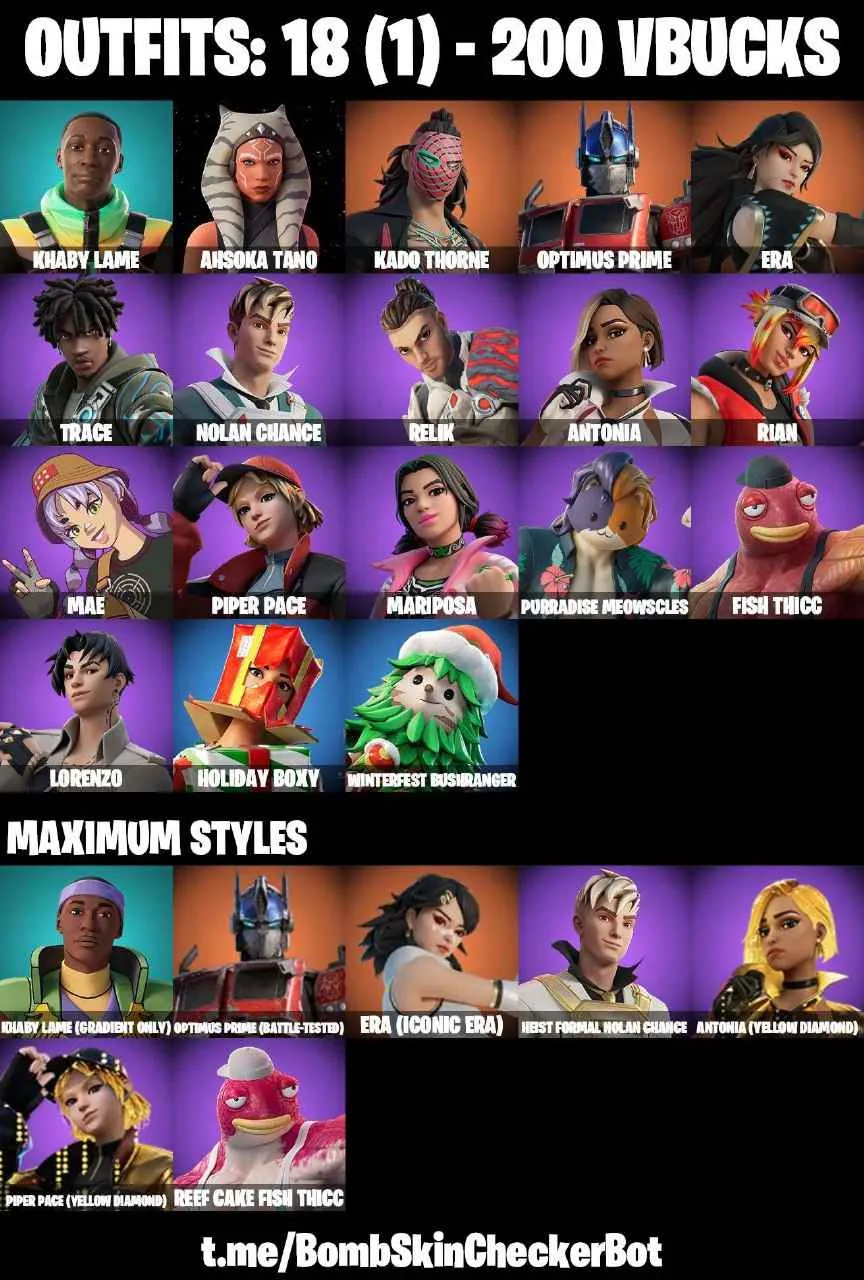 ❤️18 SKINS❤️GET GRIDDY❤️AHSOKA TANO❤️ERA(MAX)❤️MARIPOSA❤️MAE❤️ANTONIA(MAX)❤️PIPER PACE(MAX)❤️FISH THICC(MAX)❤️PEELY WHIP❤️CAN PLAY ON PSN❤️XBOX❤️PC❤️NINTENDO❤️MOBILE❤️200 VBUCKS❤️FULL EMAIL ACCESS❤️