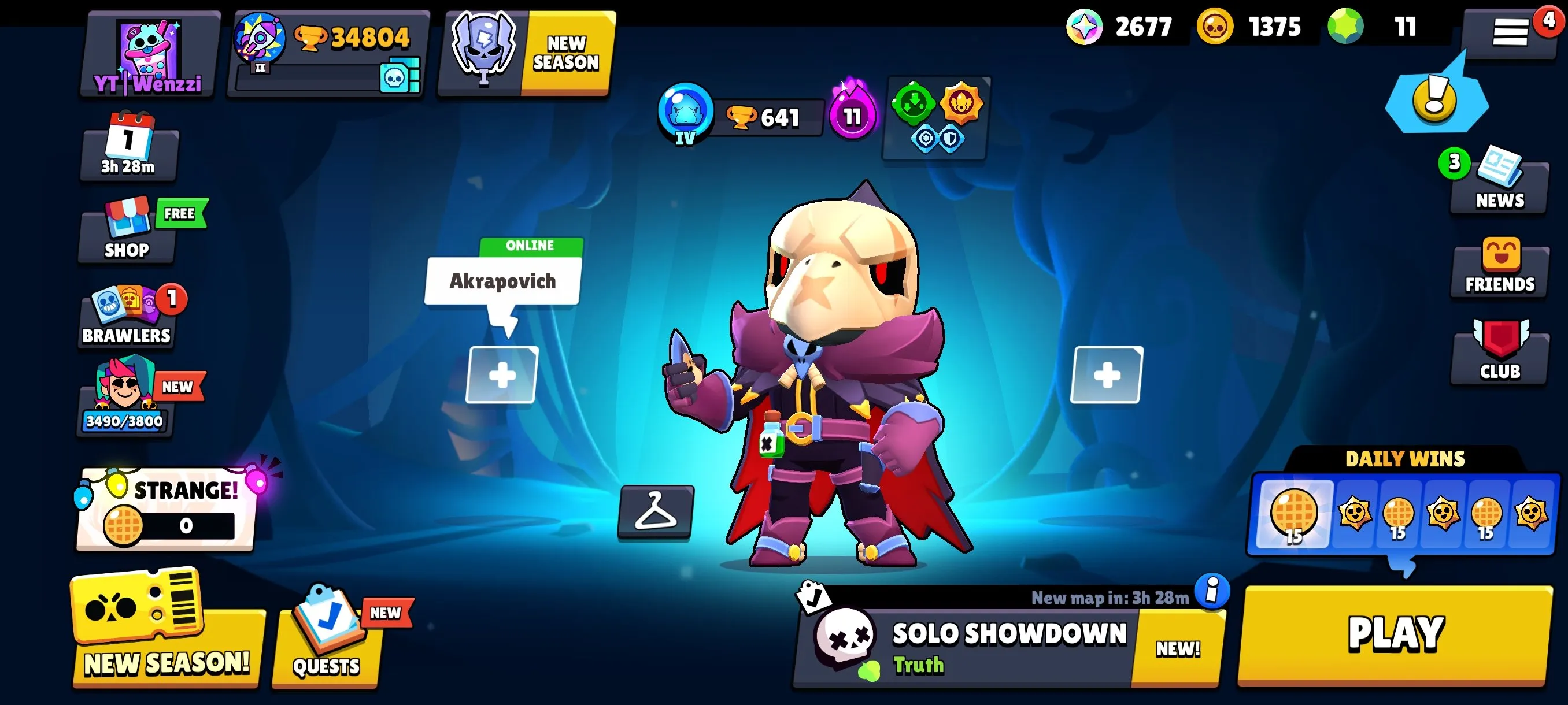 BS1925 High Hypercharge 34k Trophies Account 111 Skins Godzilla Buzz Sovereign Rico Spongebob El Primo Squad Buster Shelly