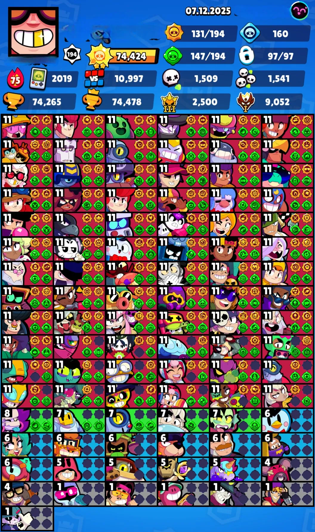 ✧・゚:*✧ 15% OFF ✧・゚:*✧ Seriously. Just Buy. Brawl Stars - 74850 Trophies, 97 Brawlers, 23 BP+, 35 Rank, King Frank Skin(#S59703341f) ✧・゚:*✧