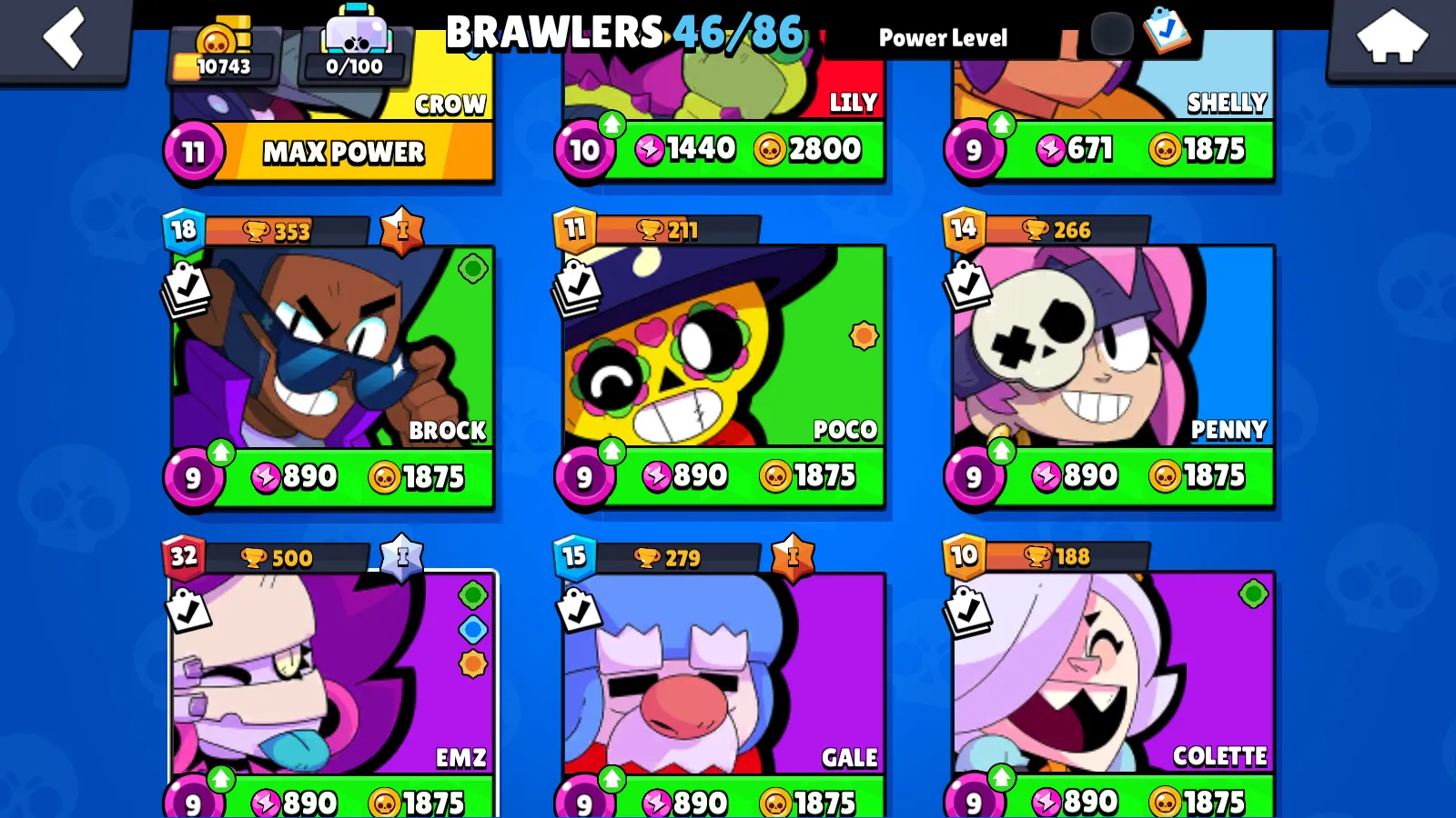 🏆10.743 TROPHY 🏆46 BRAWLERS 💫 39 SKINS 🔥 INSTANT DELIVERY 🚚 SEE SCREENSHOTS 💥