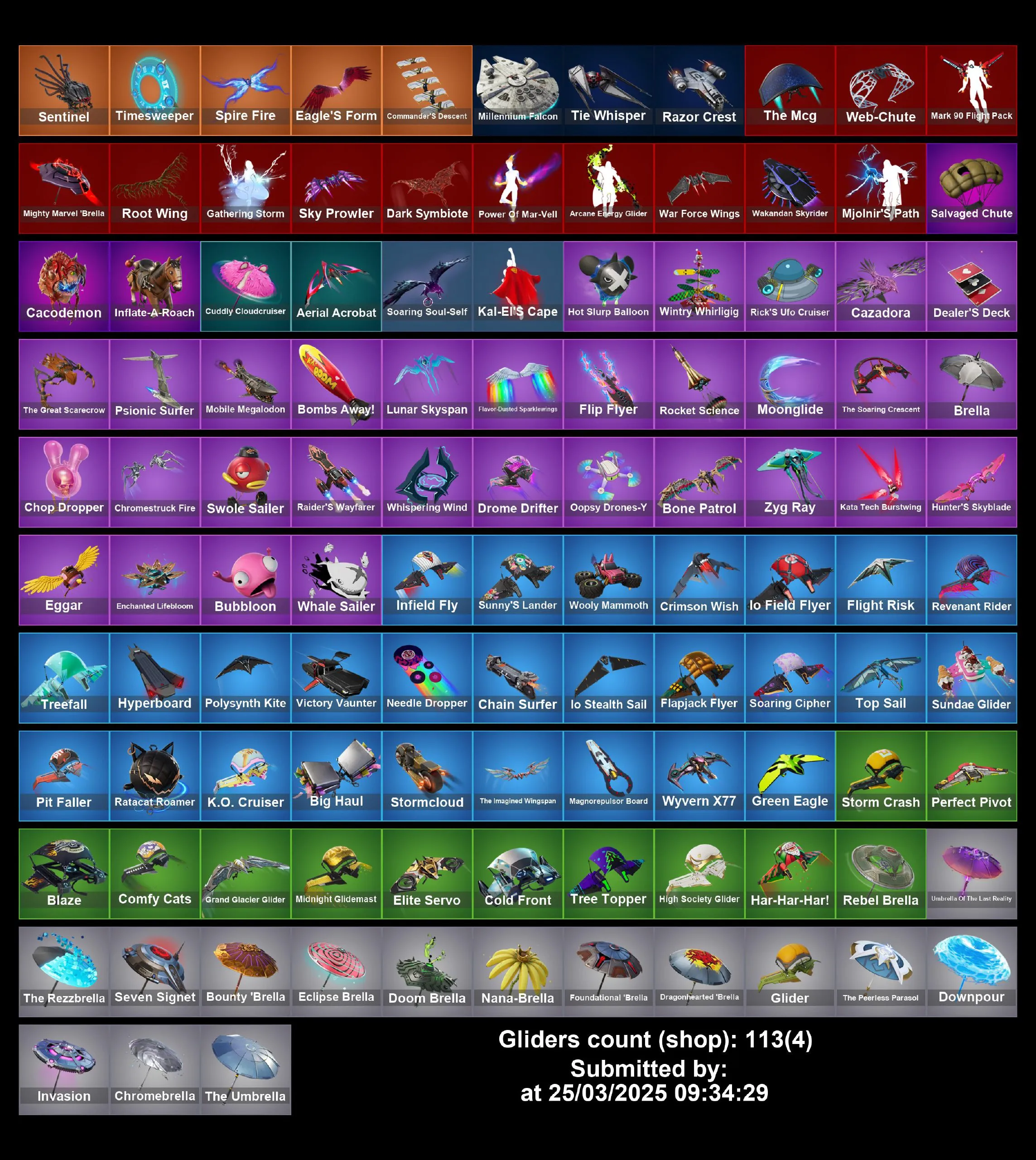 [PC/XBOX] 151 skins | Black Panther | Spider Man | Gref G | Carnage | Rebirth Harley Quinn | Wing Man | Lace | Agent Peely | Molten Omen | Full Email Access