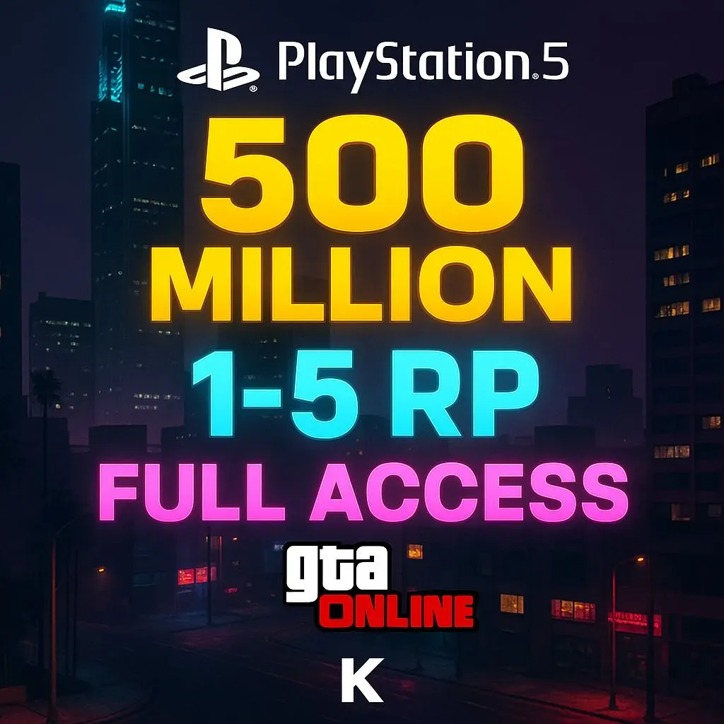 🛡️ PS5 Account 💠 RP LvL 1–30 🌪️ 500.06 Million Total (Cash + Cars) 🎮 Data Customizable 🧿 Verified Access 🎭 Reliable Seller #M6Z9C