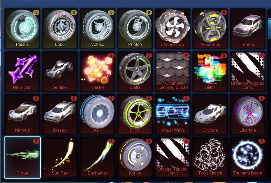 STOCK441 //Fennec, Titanium White Standard Boost, 82 Cars, 48 Black Market, Painted Paladin, Zippy, Lobo, Pulsus, Extensive Wheels