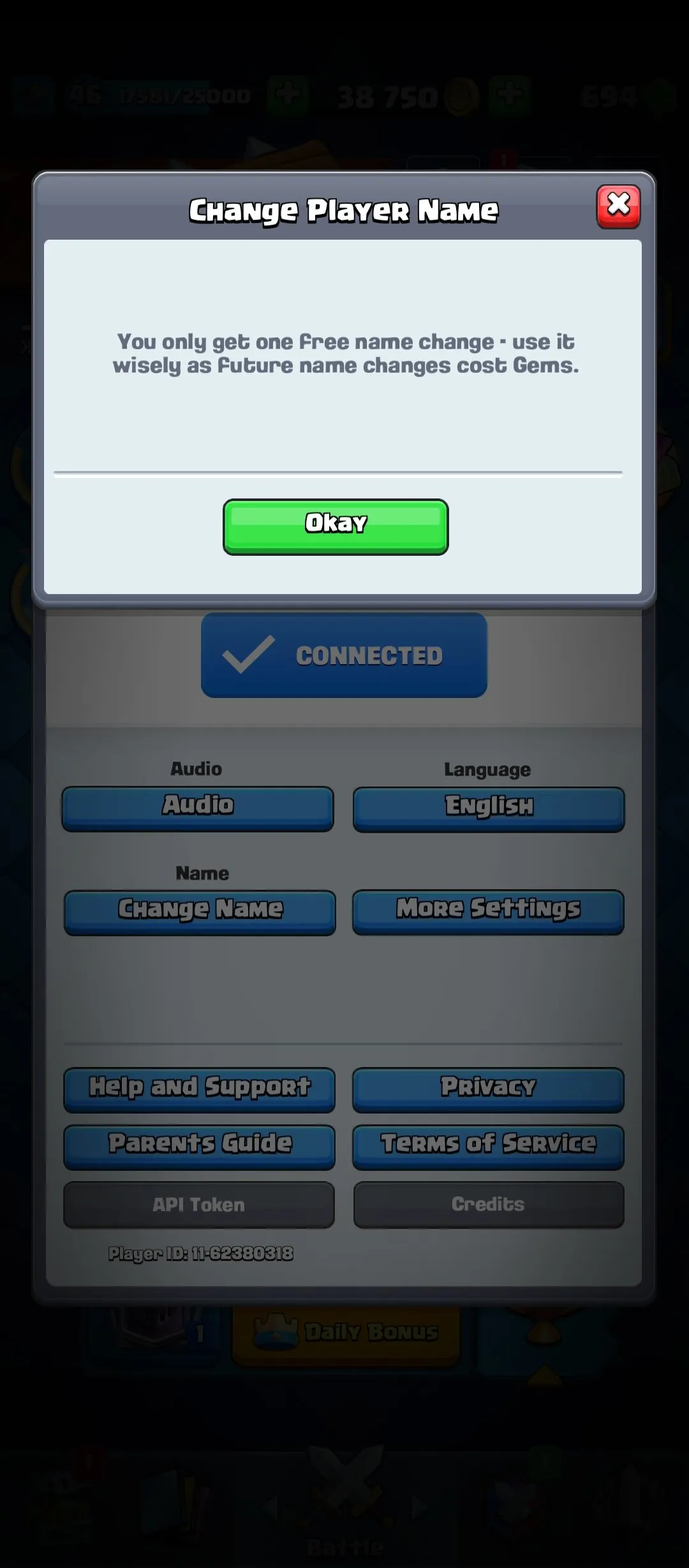 CR624 King Level 46 Arena 24 9700 Trophies 119 Cards 8 Evo 29 Pins Min Deck LVL 14 Max Deck LVL 15 Name Change Free 33k Best Seasons