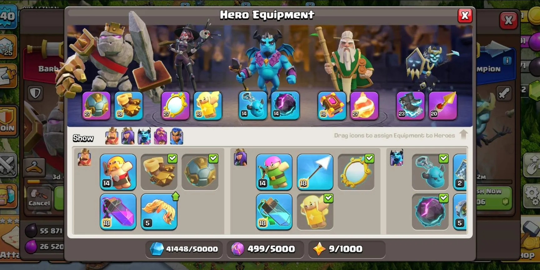 COC517 MAX DEFF WALL & TROOPS TH17 Semi Max EXP 240 CVT LIEUTENANT Heroes 92 100 71 69 46 Gems 462 CN 1000 (G)