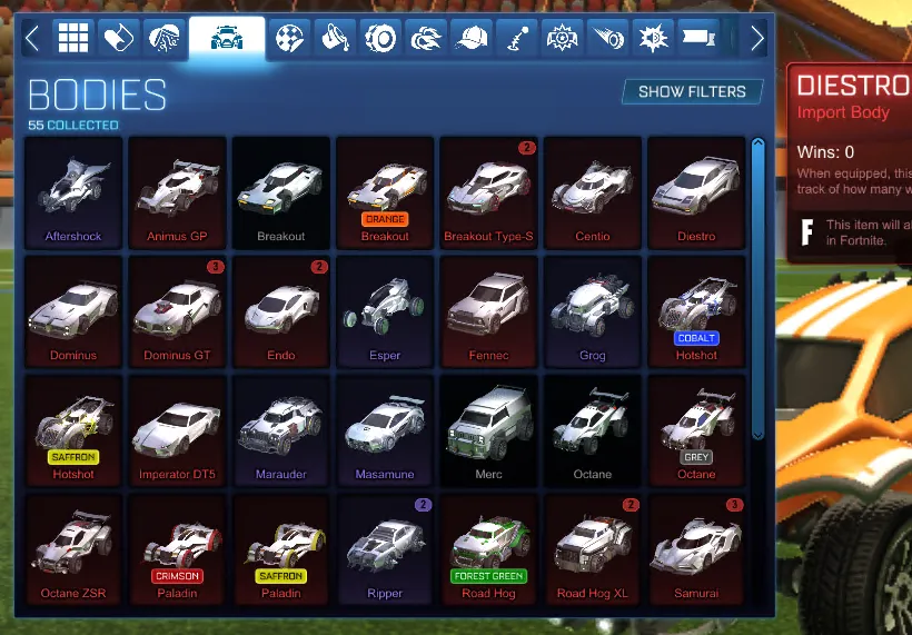 STOCK862 //Fennec X-Devil Black Standard Boost 66 Bodies 30+ Cars Import Bodies (K)