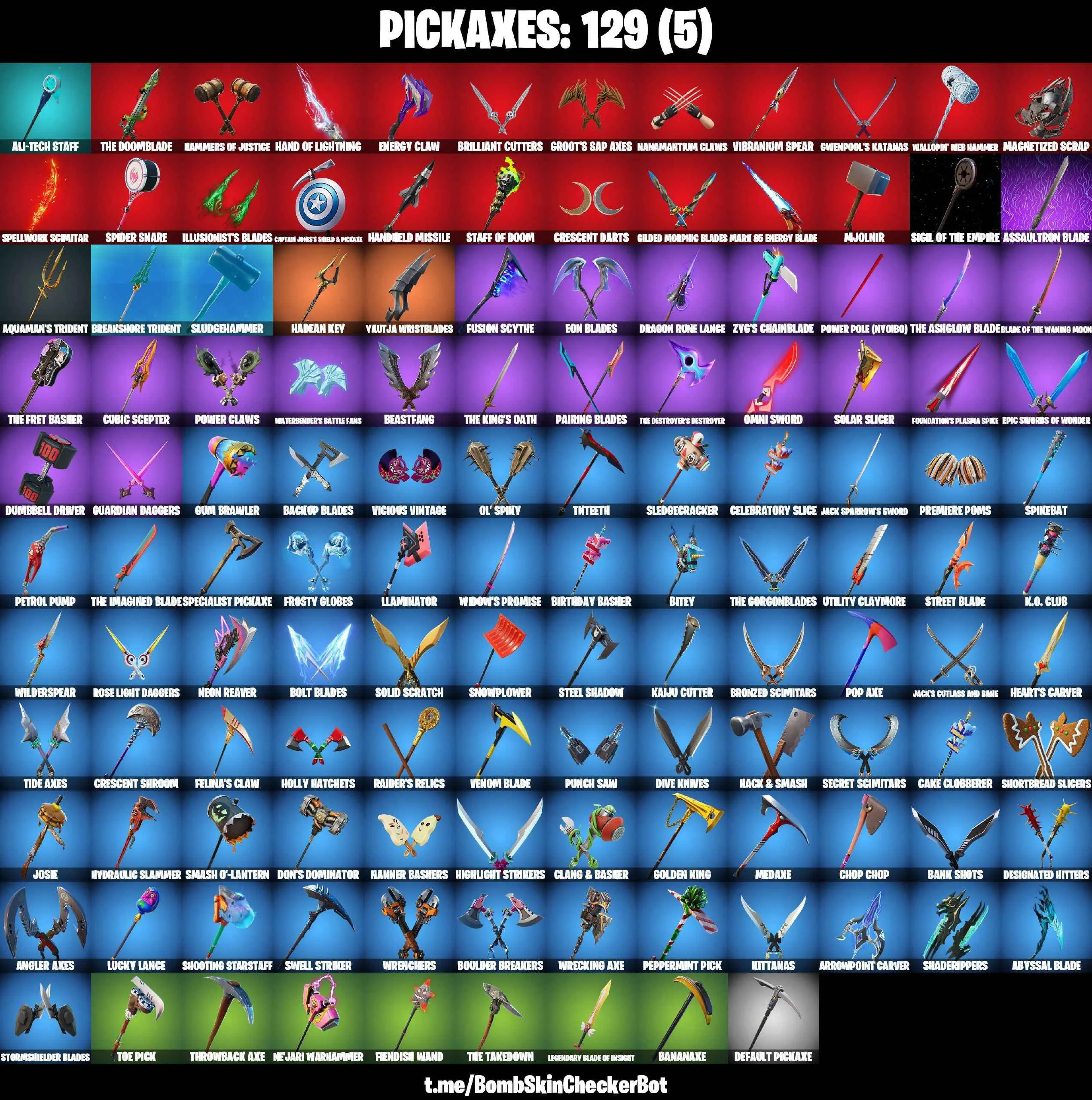 ❤️121 SKINS❤️MANDALORIAN❤️SPIDER-MAN❤️212TH BATTALION TROOPER❤️501ST TROOPER❤️DARTH VADER❤️GOLDEN MIDAS❤️INTRODUCING❤️XENOMORPH❤️PREDATOR❤️SON GOKU❤️JULES❤️TSUKI 2.0❤️ARTEMIS❤️EVIE❤️AGENT PEELY❤️8-BALL(MAX)❤️GUILD❤️ASTROWORLD CYCLONE❤️PEPPERMINT PICK❤️