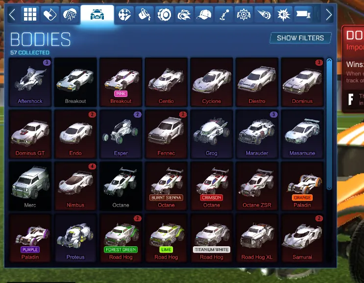 STOCK946 //Fennec Octane ZSR TW Boost 30+ Cars Loaded Account with Aftershock Breakout Centio Cyclo Desto (K)