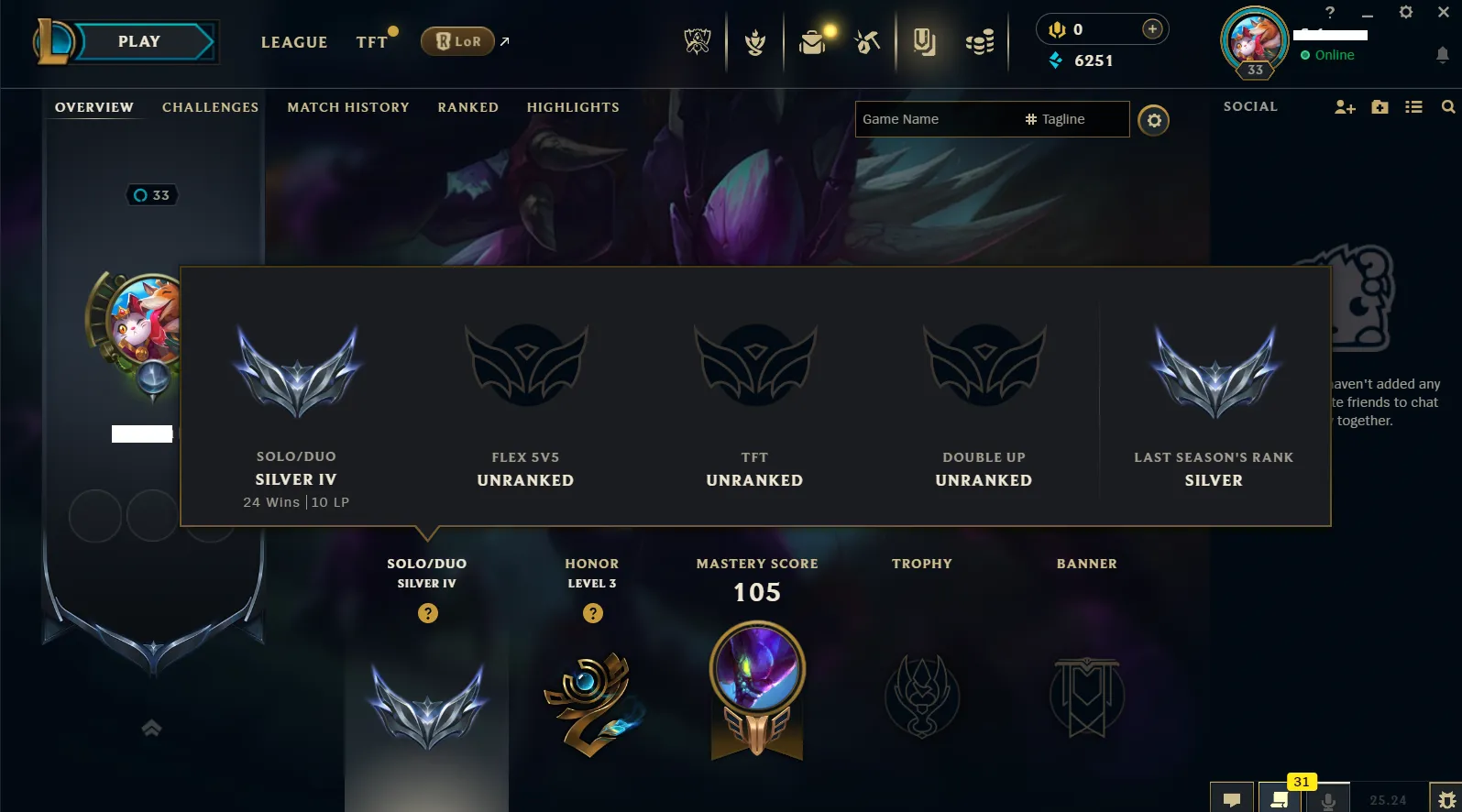 🌎NA 🔥S15⭐️Silver 4 🏆+60 Champion ☢️5 Skins (Owend) 3 Shards ☢️Honor 3 ✅Unverified Email🚀instant