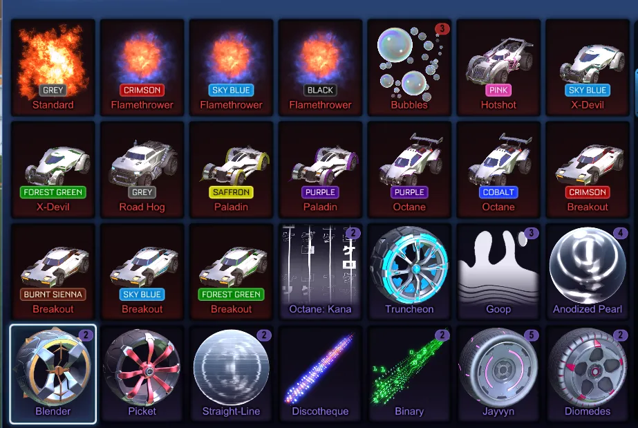 STOCK717 //Painted Octane Breakout Paladin X-Devil Road Hog Hotshot Flamethrower Boosts Toon Smoke Hearts (K)