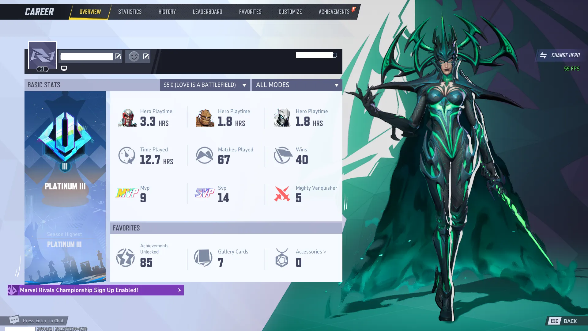 🏆 Marvel Rivels-Steam🌏 Rank: Platinum 3  🏆  Level: Level 21+ 🔥 Units+1700 🎨+2 Skins  🎮 season 5 🚀 instant Delivrey