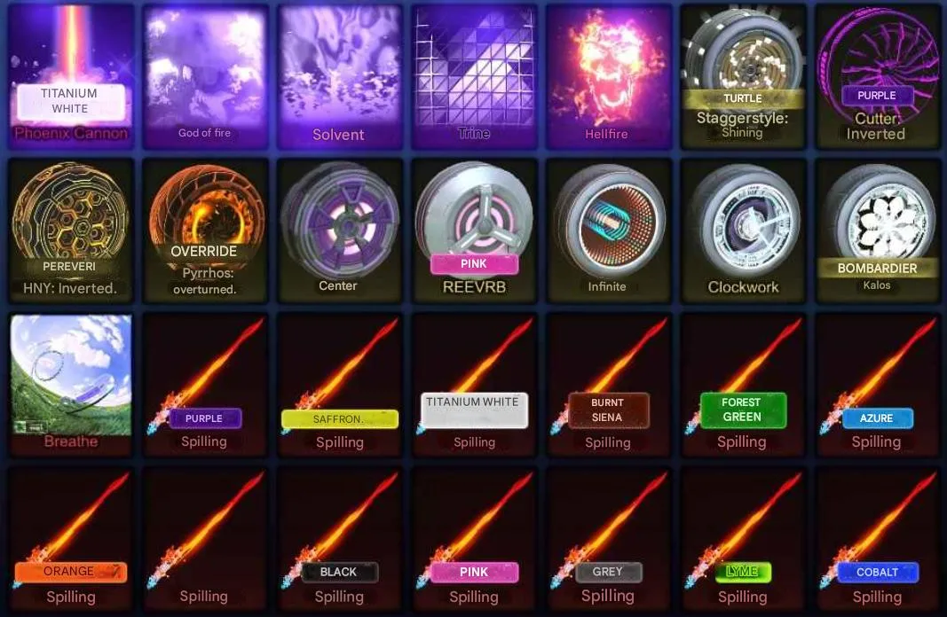 RL998 //Titanium White Phoenix Cannon, Hellfire, Fennec, Black Markets, Painted Trails and Wheels (K)