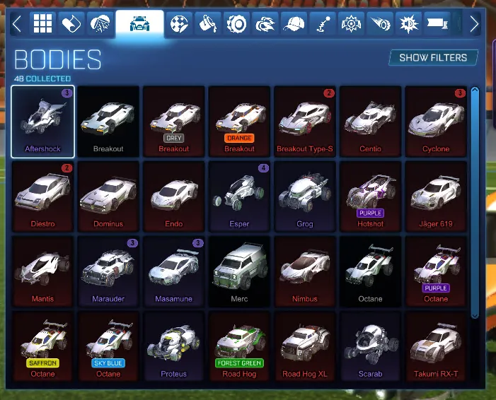 STOCK972 //Endo, Dominus, Octane, 150+ Black Markets, Exotic & Import Wheels, Many Painted Bodies (K)
