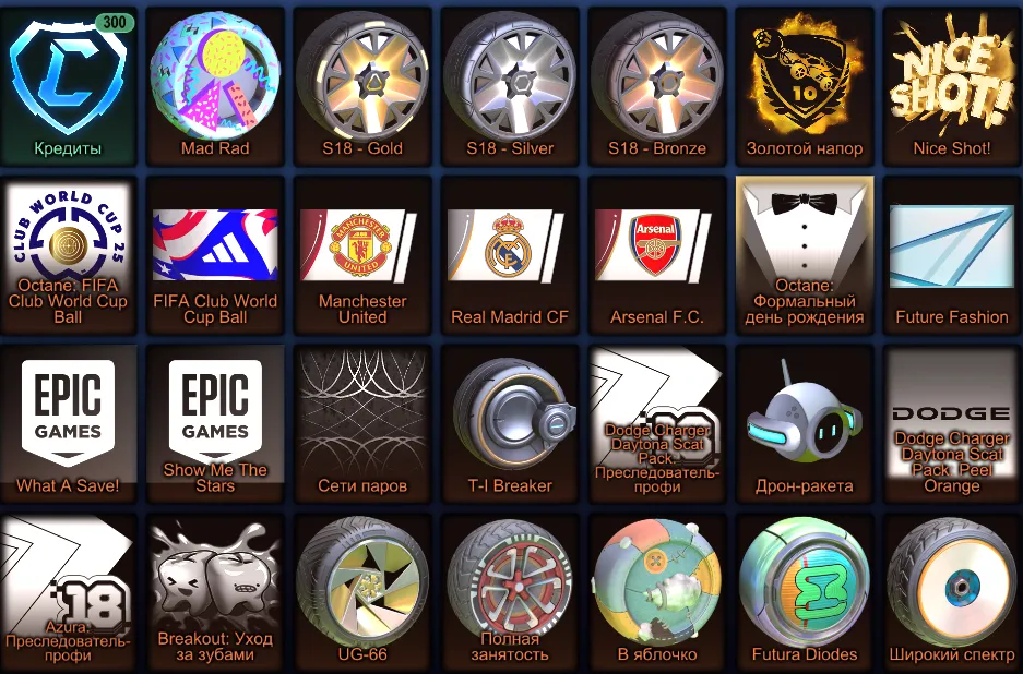 RL887//Skyline, Fennec, 8 Black Market Items, 300 Credits, Huge Inventory, Level 732, Exclusive Wheels, Decals & Boosts (K)