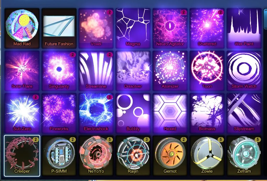 STOCK684 //Fennec, 27 Black Markets, Painted Octane, Titanium White Road Hog, Many Painted Cars (K)