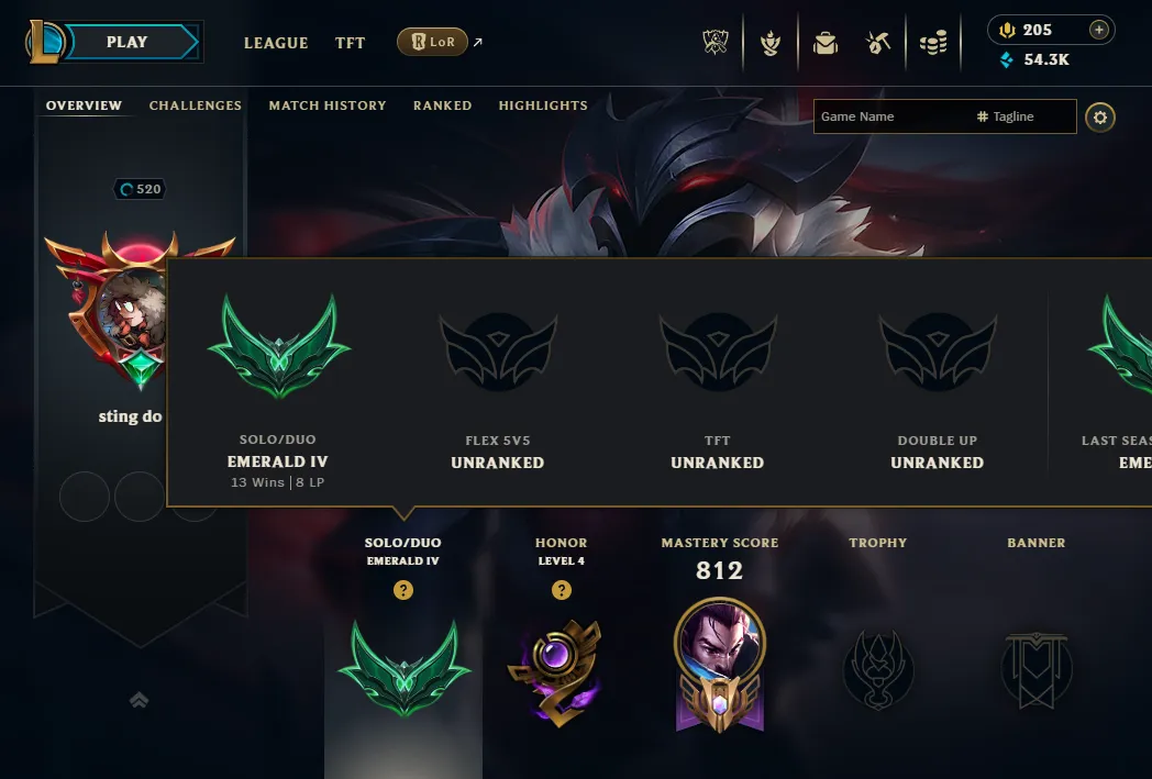 👑(EUW) EMERALD IV( SUPER HIGH ELO) 🚀400+ SKIN