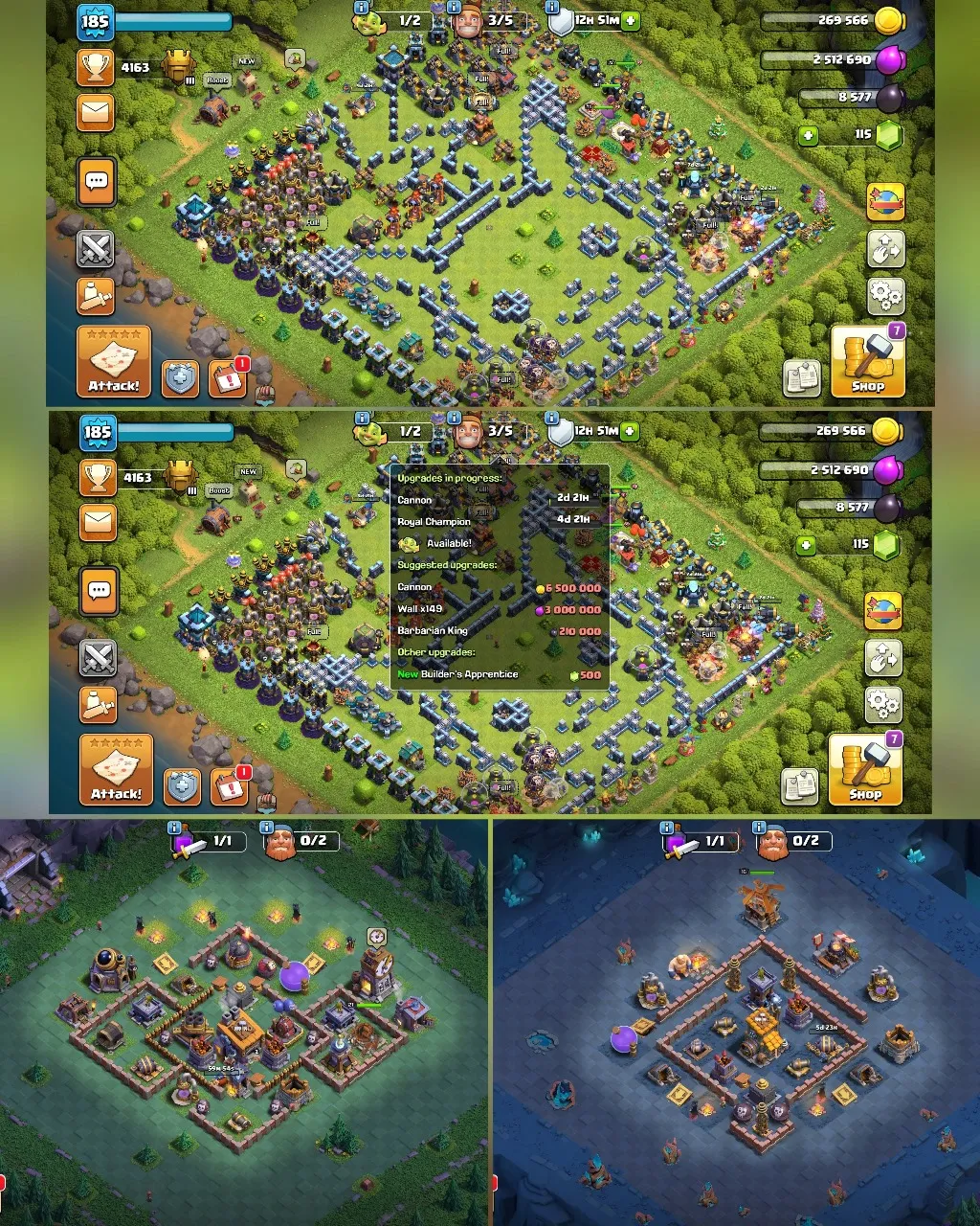 C055 TH13 - XP185 - 115 GEMS - CN 1,000 GEMS - BK72 SKIN3 GG6 SB9 - AQ75 SKIN CLOCKWORK QUEEN FA14 - GW50 SKIN CLOCKWORK WARDEN