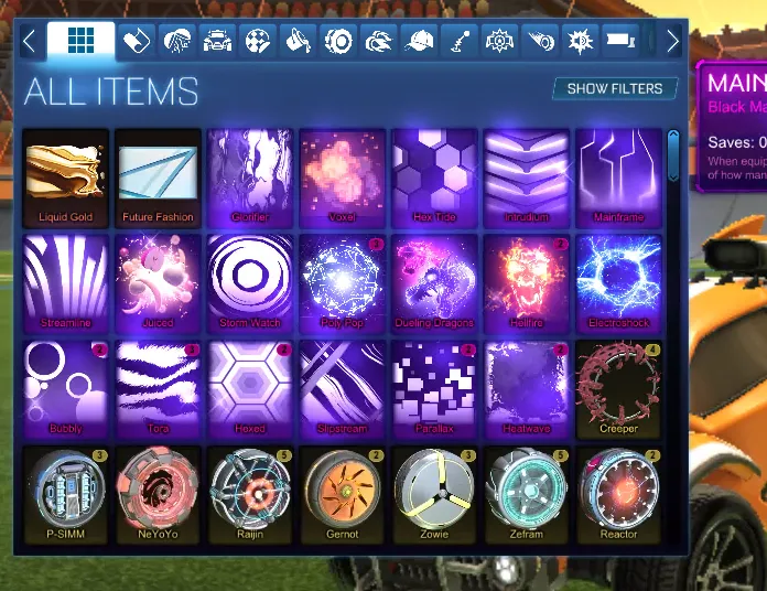 STOCK979 //Fennec Octane Breakout Dominus with 30+ Cars 20+ Boosts Liquid Gold Future Fashion Helix Toppaint Neo-Thermal (K)