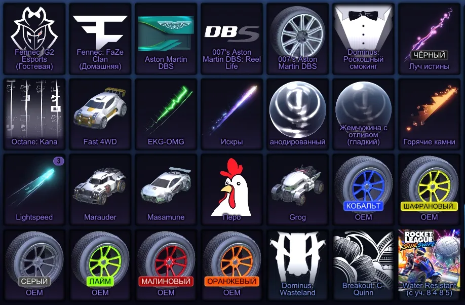 RL806 //4 Fennec, 3 Aston Martin, BM, Reaper, Level 423, Battle Bus, Porsche 911, Octane, Black and Titanium White items (K)