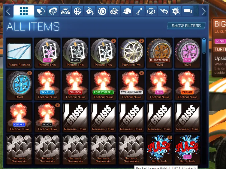 STOCK887 //TW Octane Fennec Black TW Nuke Anodized Pearl Luxury Acc with Interstellar Nemesis Flames Boosts Wheels Paints (K)