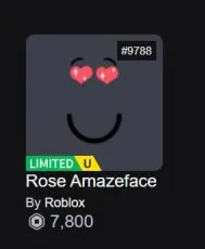 RBL2967 //40,000 Donation, 12,700 RAP, Rose Amazeface, Poisonous Beast Mode (K)