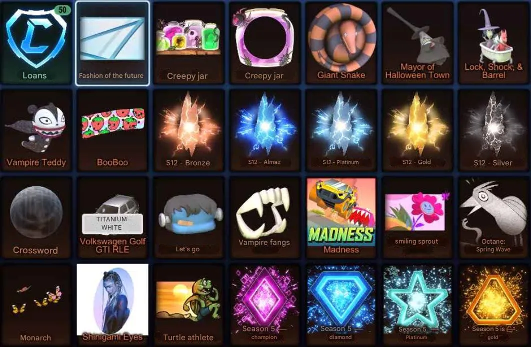 STOCK819 //Seasonal & Limited Items + Tyrant GXT Set + Batman, Joker, Harley Quinn, Grimes, Dominus: Joker (K)