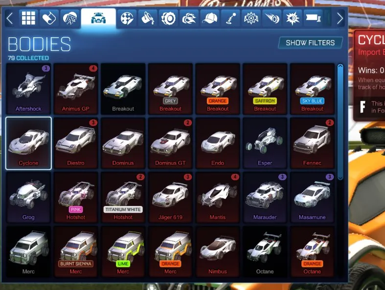 STOCK705 //Fennec, Dominus, Heatwave, Slipstream, Juiced, 100+ Exotic Drops, Many Painted Bodies and Wheels (K)