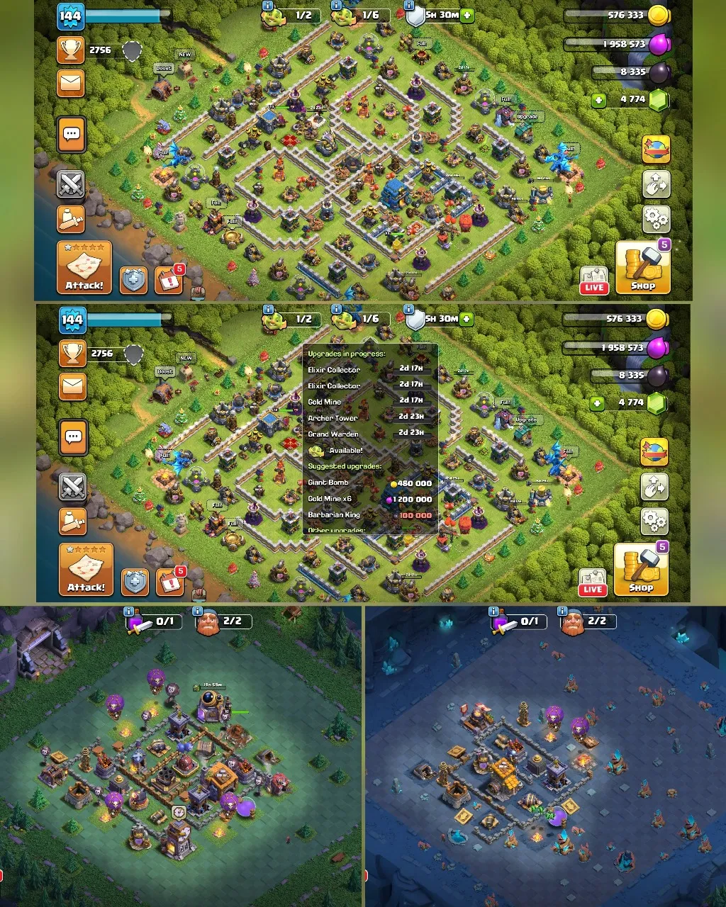 C041 TH12 - XP144 - 4,774 GEMS - CN 500 GEMS - BK50 SKIN3 GG1 - AQ60 SKIN PIRATE QUEEN FA17 - GW22 SKIN PARTY WARDEN - BM18