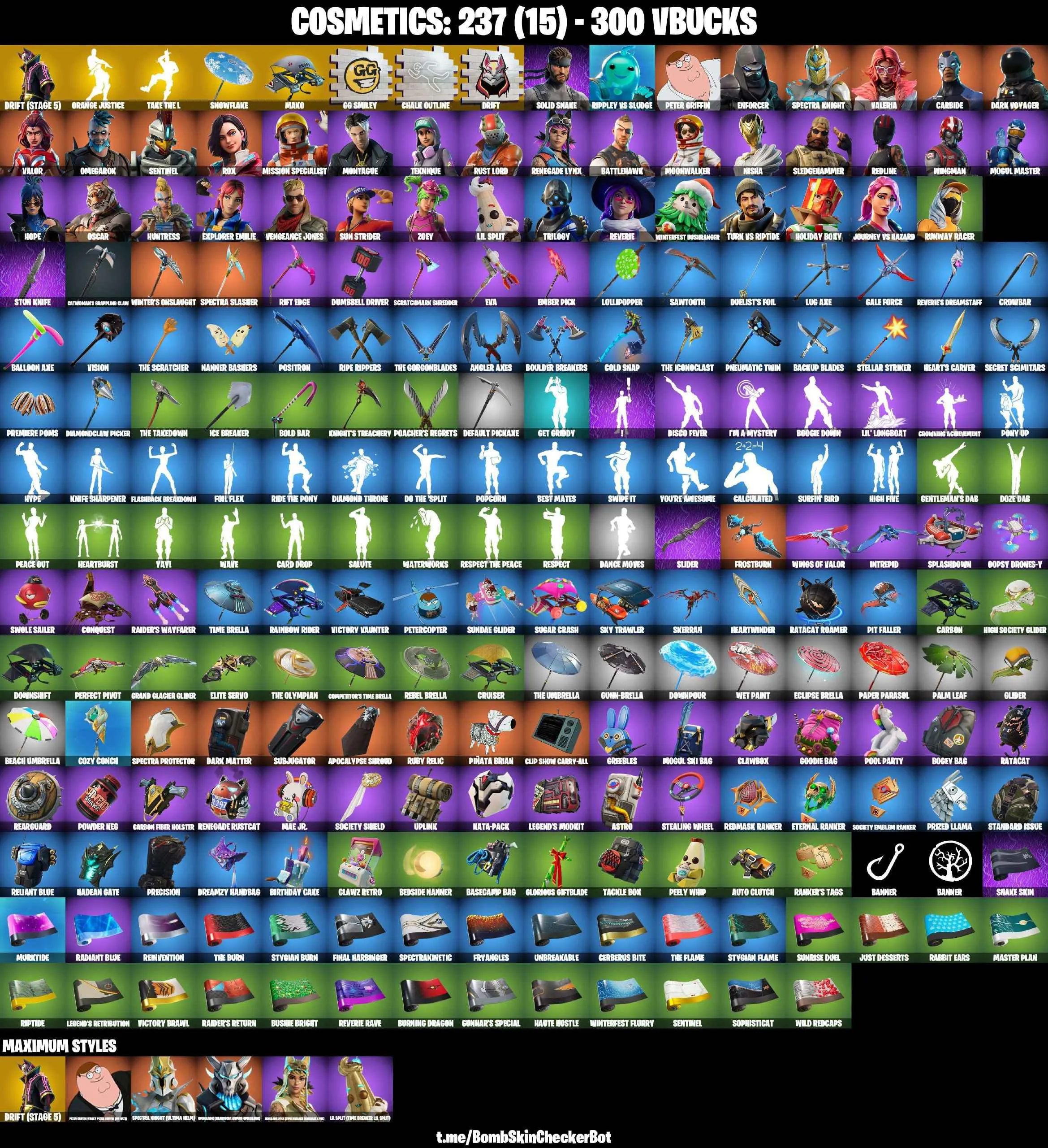 ❤️41 SKINS❤️TAKE THE L❤️MAKO❤️GET GRIDDY❤️ORANGE JUSTICE❤️MOGUL MASTER❤️REVERIE❤️ZOEY❤️HOPE❤️DRIFT(STAGE 5)❤️EXPLORER EMILIE❤️RUNWAY RACER❤️SNOWFLAKE❤️ICE BREAKER❤️CAN PLAY ON PSN❤️XBOX❤️PC❤️NINTENDO❤️MOBILE❤️300 VBUCKS❤️FULL EMAIL ACCESS❤️