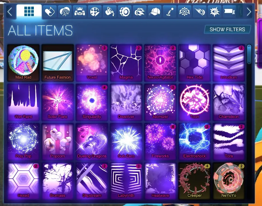 RL852 //Dominus, Endo, 43 Black Market Items, 122 Exotic, 205 Import, Rare Wheels Collection (K)