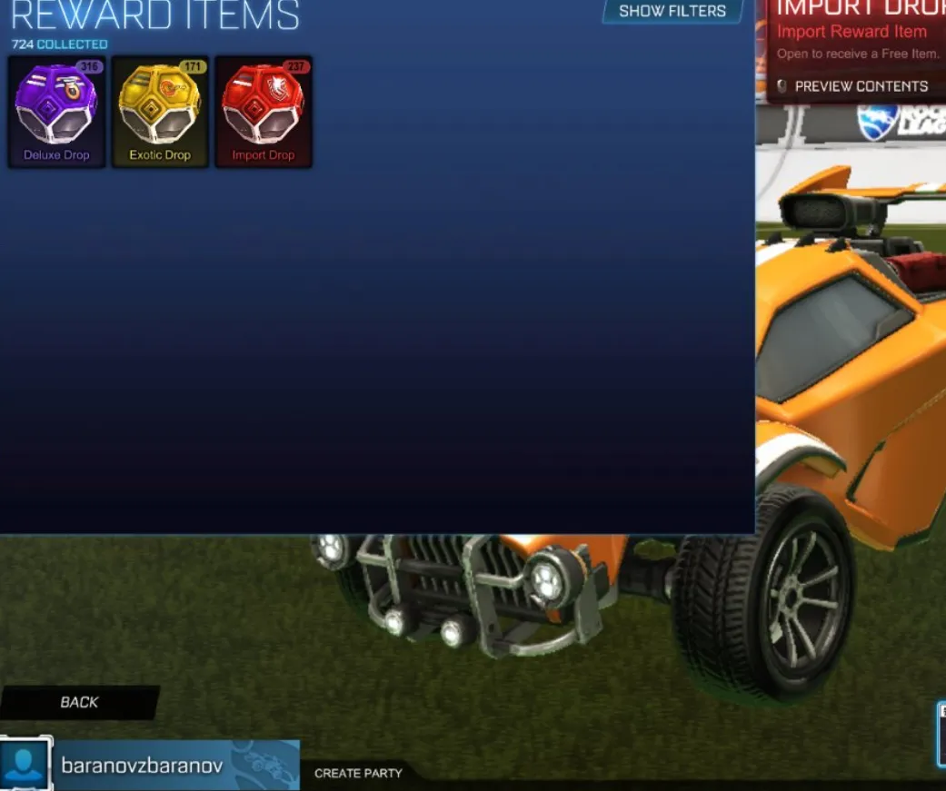 STOCK470 //724 Drops Inventory: 316 Deluxe, 171 Exotic, 237 Import (K)