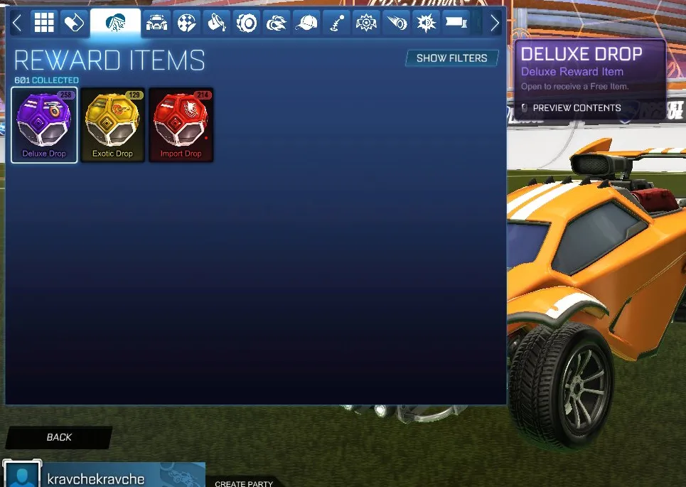 STOCK566 //681 Reward Items Collected - Deluxe Drop, Exotic Drop, Import Drop (K)