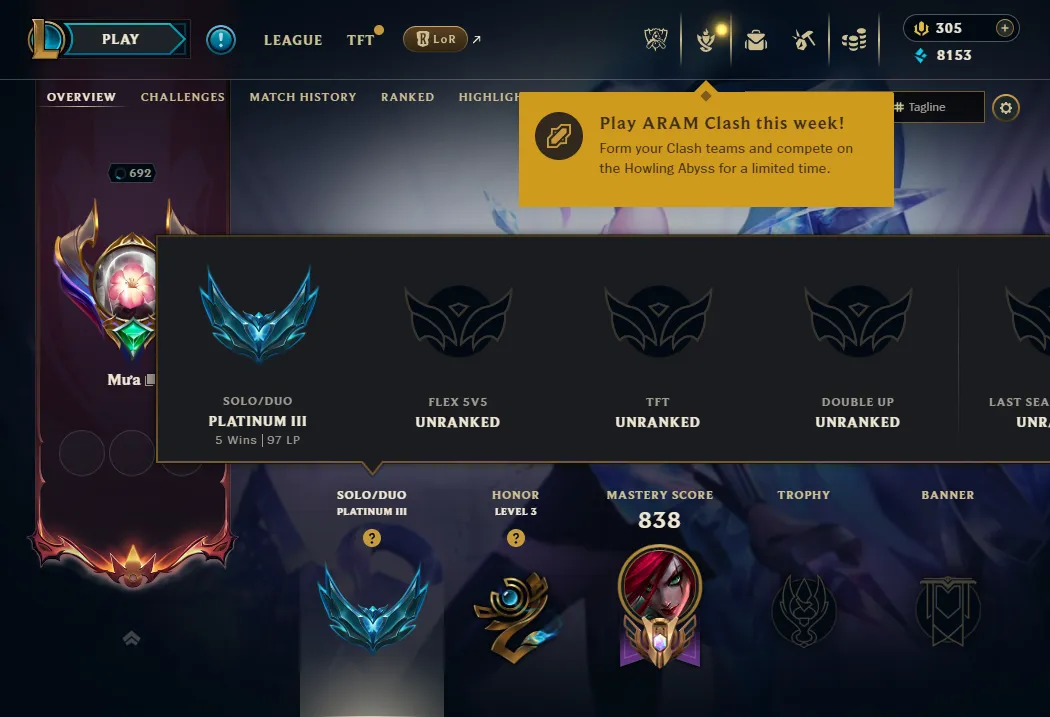 👑(EUW) PLATINUM III (100% WR, HIGH ELO) 🚀397 SKIN