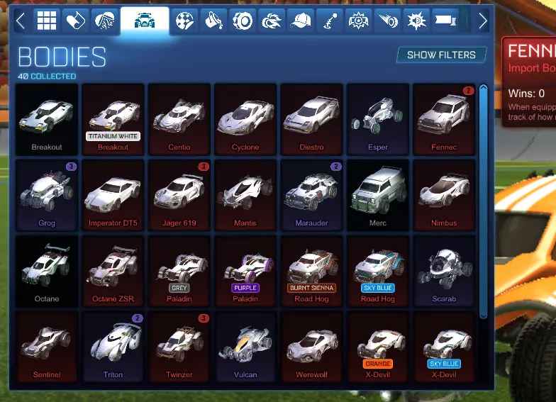 STOCK869 //Fennec Titanium White + 30+ Cars + 20+ Boosts Liquid Gold Future Fashion Sun Ray Enchanter (K)