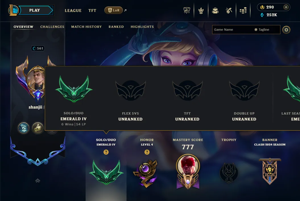 👑(EUW) EMERALD IV ( HIGH ELO ) 🚀402 SKIN