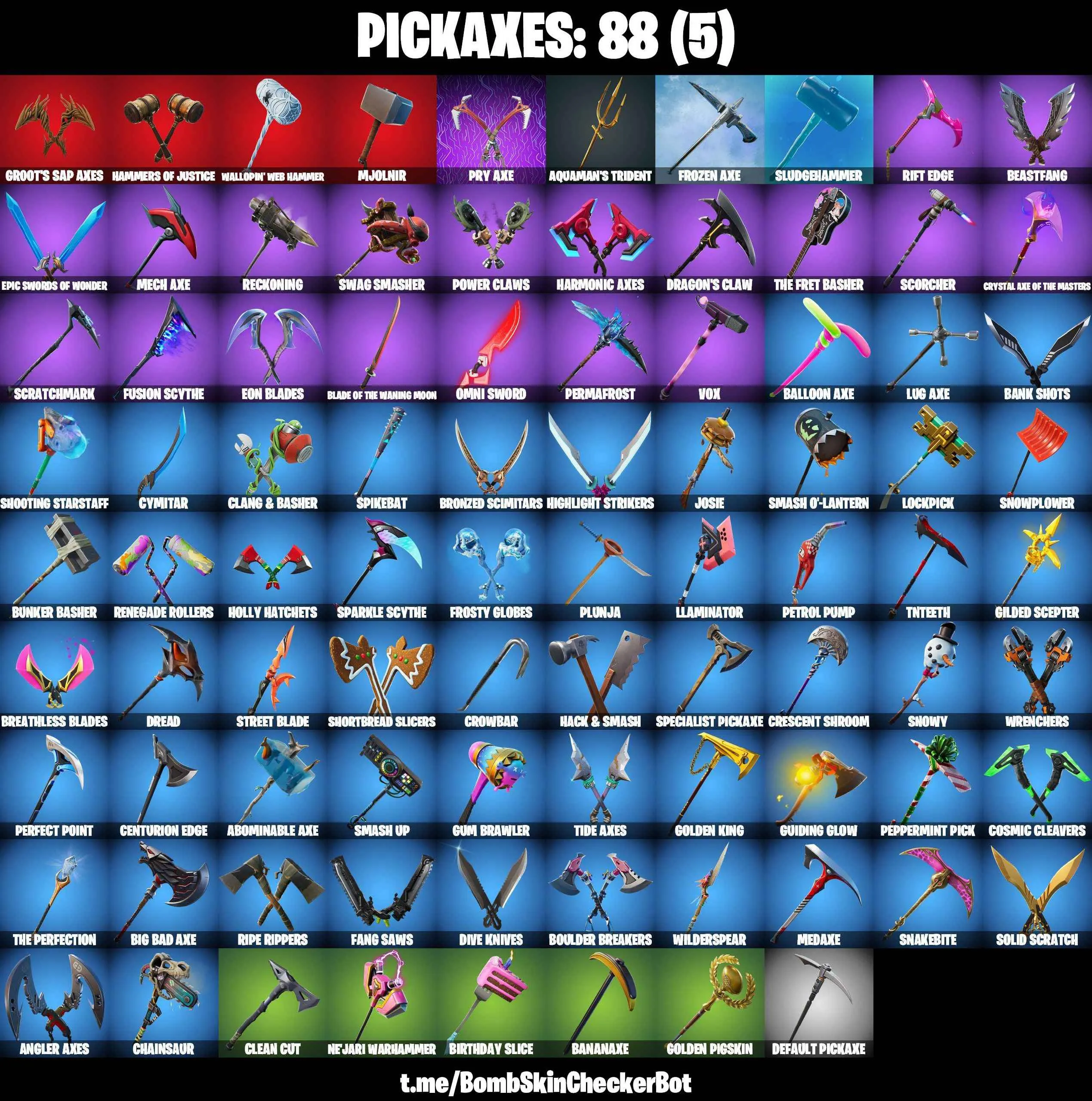 ❤️112 SKINS❤️NEO VERSA❤️LARA CROFT❤️MANDALORIAN❤️SPIDER-MAN❤️INTRODUCING❤️GOLDEN MIDAS❤️ONESIE(MAX)❤️JULES(MAX)❤️ROOK❤️TSUKI 2.0❤️AURA❤️DRIFT(STAGE 5)❤️RAGNAROK(STAGE 6)❤️AGENT PEELY❤️SKYE❤️8-BALL(MAX)❤️ASTROWORLD CYCLONE❤️PEPPERMINT PICK❤️TAKE THE ELF❤️