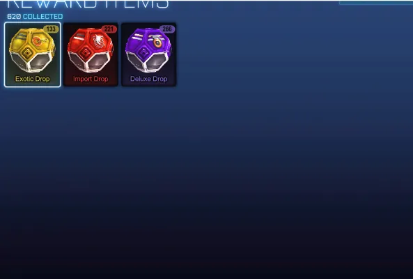 STOCK665 // 620 Reward Items – 133 Exotic Drops, 221 Import Drops, 266 Deluxe Drops (K)